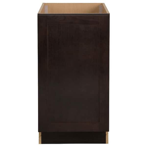 Hampton Bay Edson Shaker Assembled 18x34.5x24.5 in. Base Cabinet with Pull Out Trash Can in Dusk