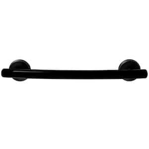 20 in. x 1.25 in. Curved Transitional Grab Bar with Grips in Matte Black