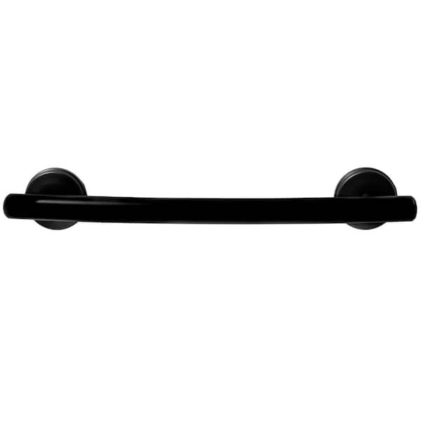 Grabcessories 20 in. x 1.25 in. Curved Transitional Grab Bar with Grips in Matte Black