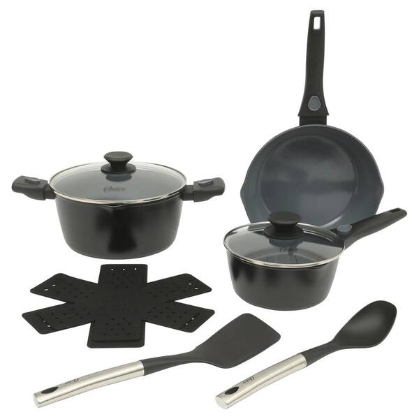 13 Piece Nonstick Cookware Combo Set in Matte Black Grey