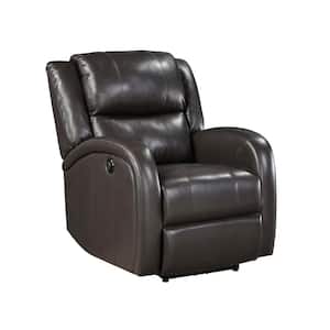 Geoffery Brown Faux Leather Upholstered Power Recliner