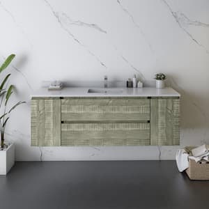 Formosa 59 in. W x 20 in. D x 19.5 in. H Modern Wall Hung Bath Vanity Cabinet Only without Top in Sage Gray