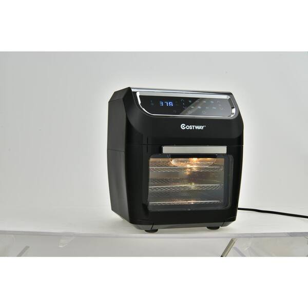 Costway 6 qt. Black 1700W Electric Air Fryer Oven 8-In-1 
