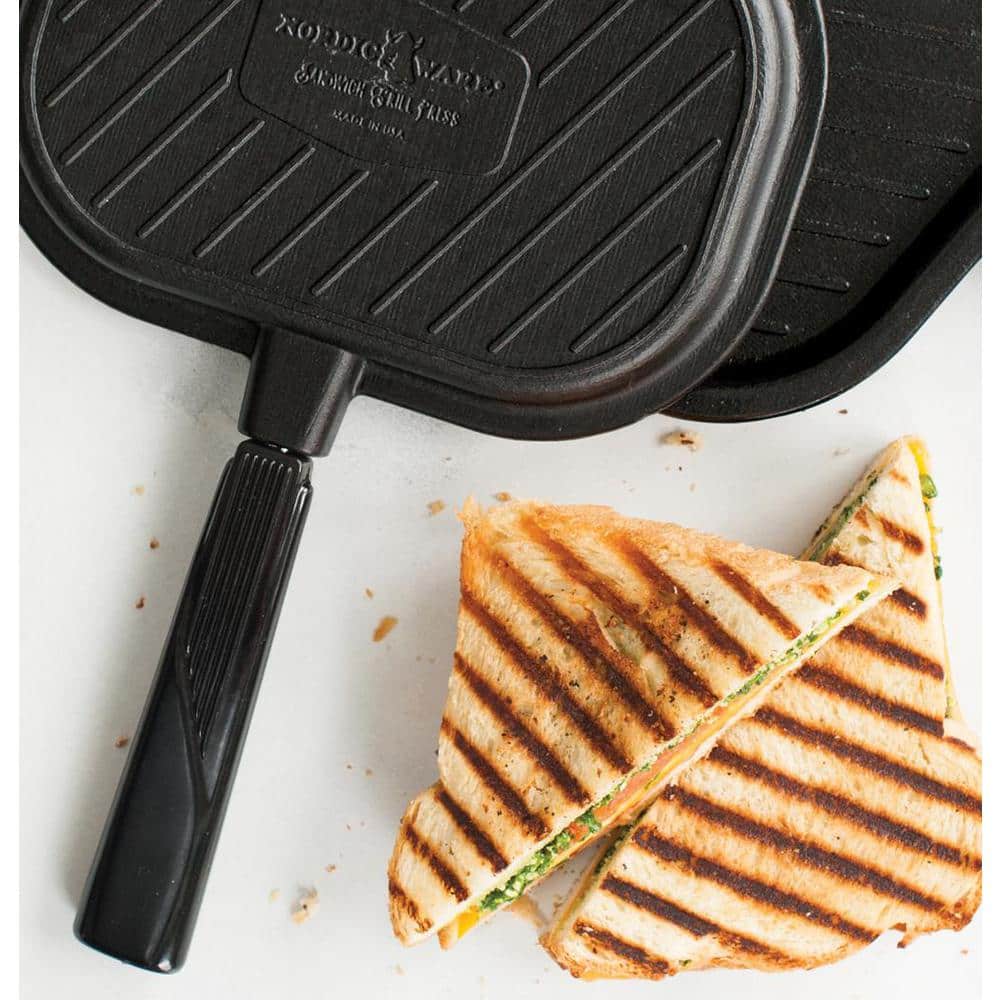 Black Cast Aluminum Stovetop Sandwich and Grill Press