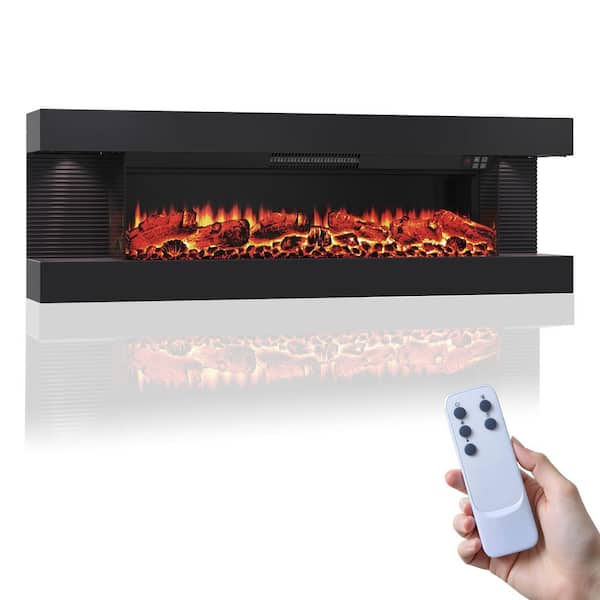 Mondawe 3-Sided 50 in. 1500-Watt/5000 BTU Wall Mount Electric Fireplace Insert with Remote Control and Overheat Protection