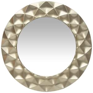 Glam 18 in. W x 18 in. H Matte Gold Plastic Frame Wall Mirror
