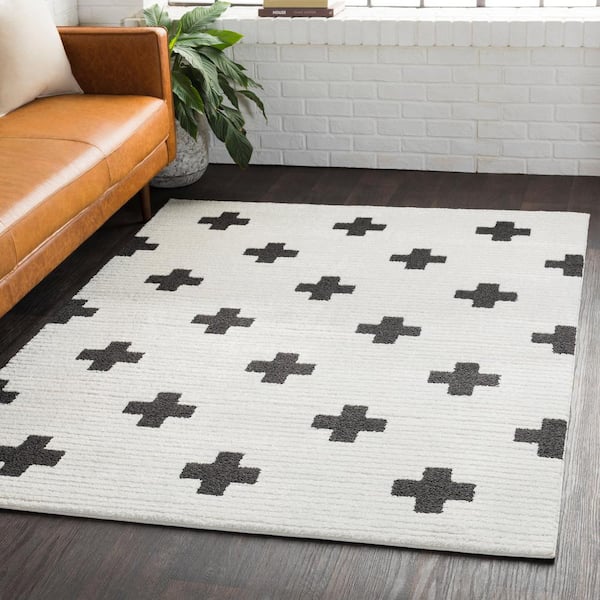 Sulaiman Black/White 7 ft. x 10 ft. Area Rug