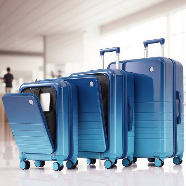 Tatahance 3-Piece Blue Gradient ABS+PC Hardside Spinner Luggage