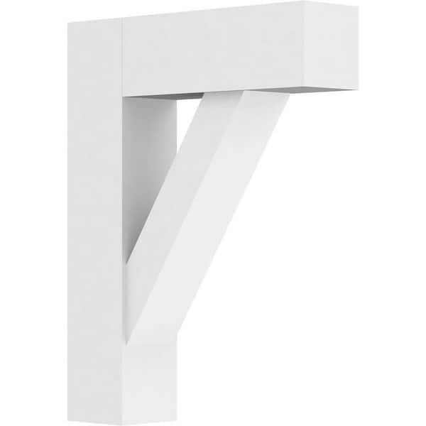 Ekena Millwork Standard Traditional 3 in. W x 18 in. H x 14 in. D Signature Urethane Polyurethane Bracket With Block Ends