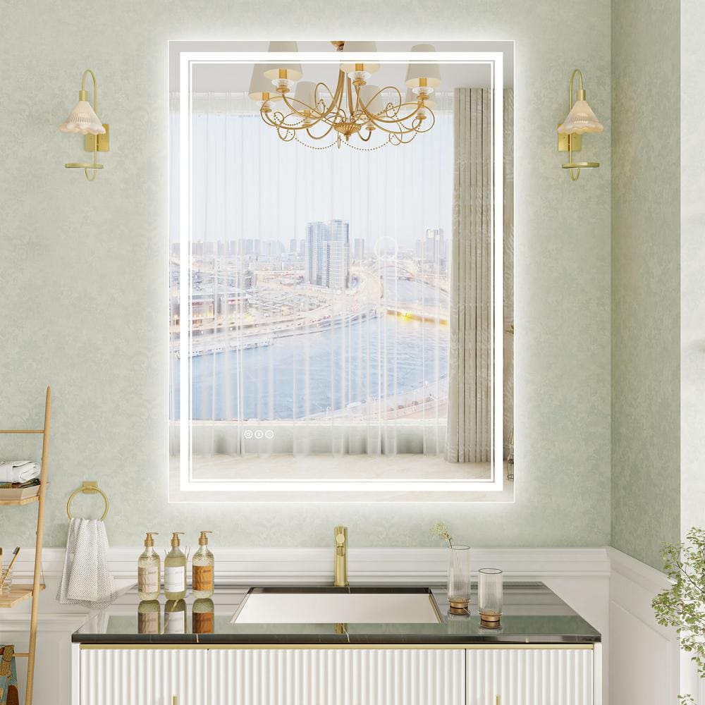 36 in. W x 48 in. H Rectangular Frameless Anti-Fog Backlit Front Lighted Wall LED Bathroom Vanity Mirror, Tempered Glass price history on PriceWatchPro