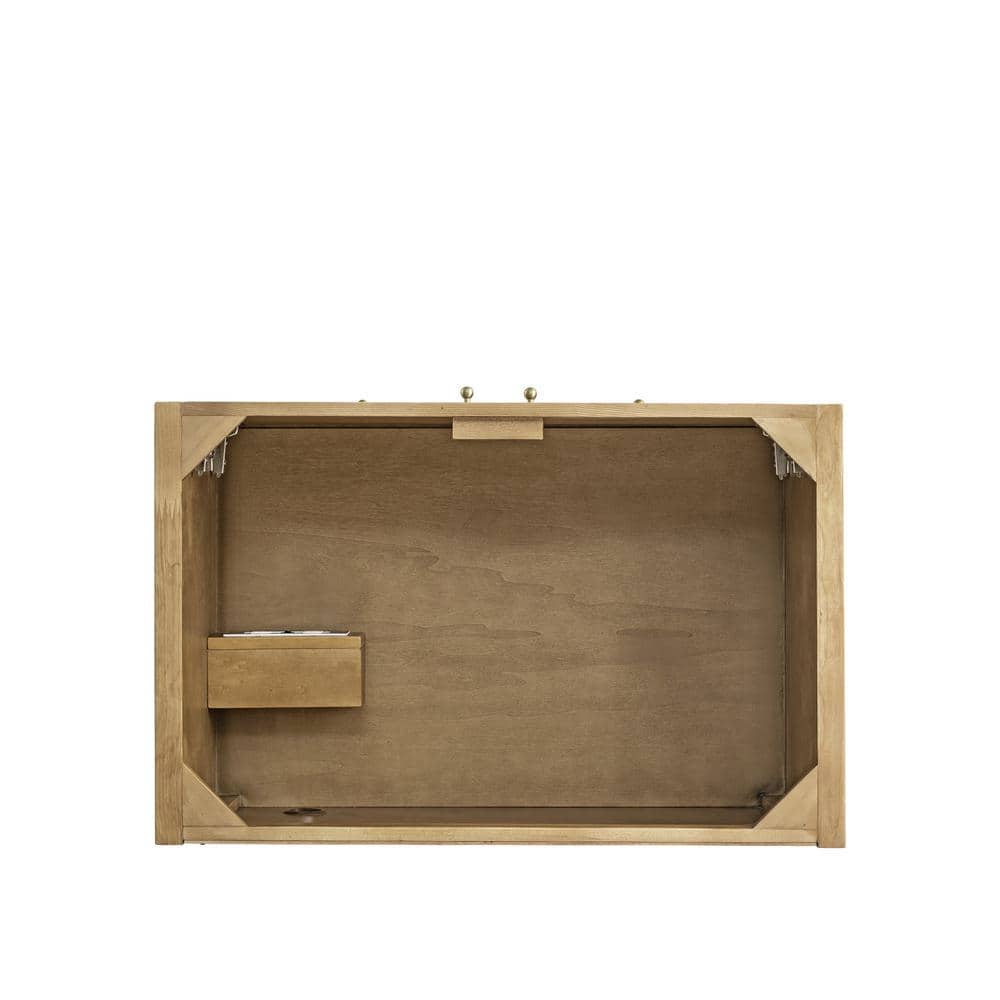 Hudson 36" Light Natural Oak Single Vanity Base with Brass Knobs