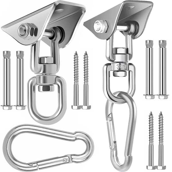 2000 lbs. Capacity Hammock Hanger, 360° Rotate Stainless Steel Swing Hammock Hanging Kit Hardware (2-Pack)