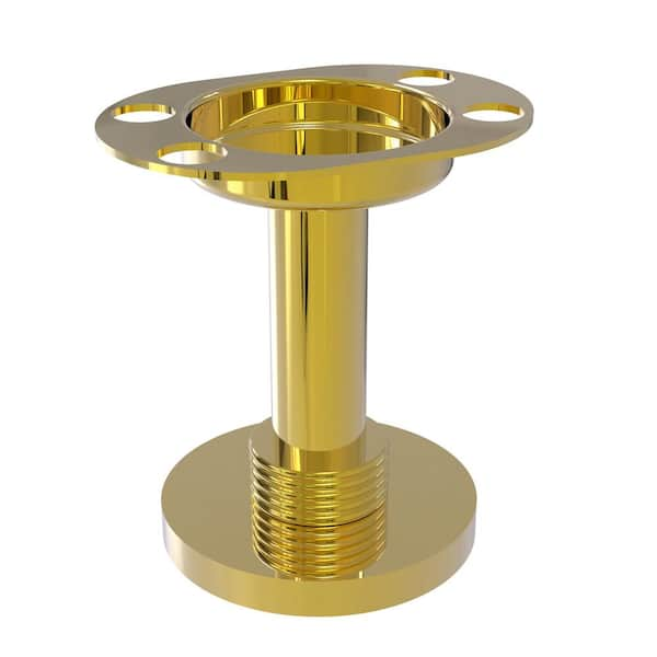 Allied Brass Vanity Top Tumbler and Toothbrush Holder with Groovy Accents  in Polished Brass 955G-PB - The Home Depot