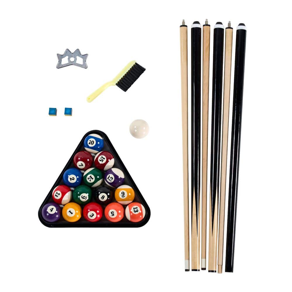 24-Piece Pool Table Kit with 57 in. Cue Sticks, 16-Piece 2 1/4 in. Ball Set, Rack, Bridge Stick, Brush, and Chalk price history on PriceWatchPro