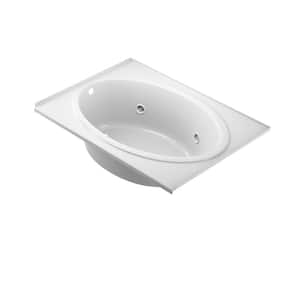 NOVA 60 in. x 42 in. Acrylic Left-Hand Drain Rectangular Drop-in Whirlpool Bathtub in White with Tile-Flange