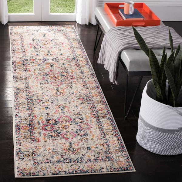 Madison Fuchsia/Ivory 2 ft. x 12 ft. Geometric Runner Rug