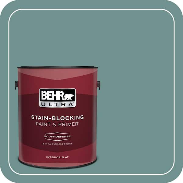 BEHR ULTRA 1 gal. #ECC-60-3 Pool Tide Extra Durable Flat Interior Paint & Primer