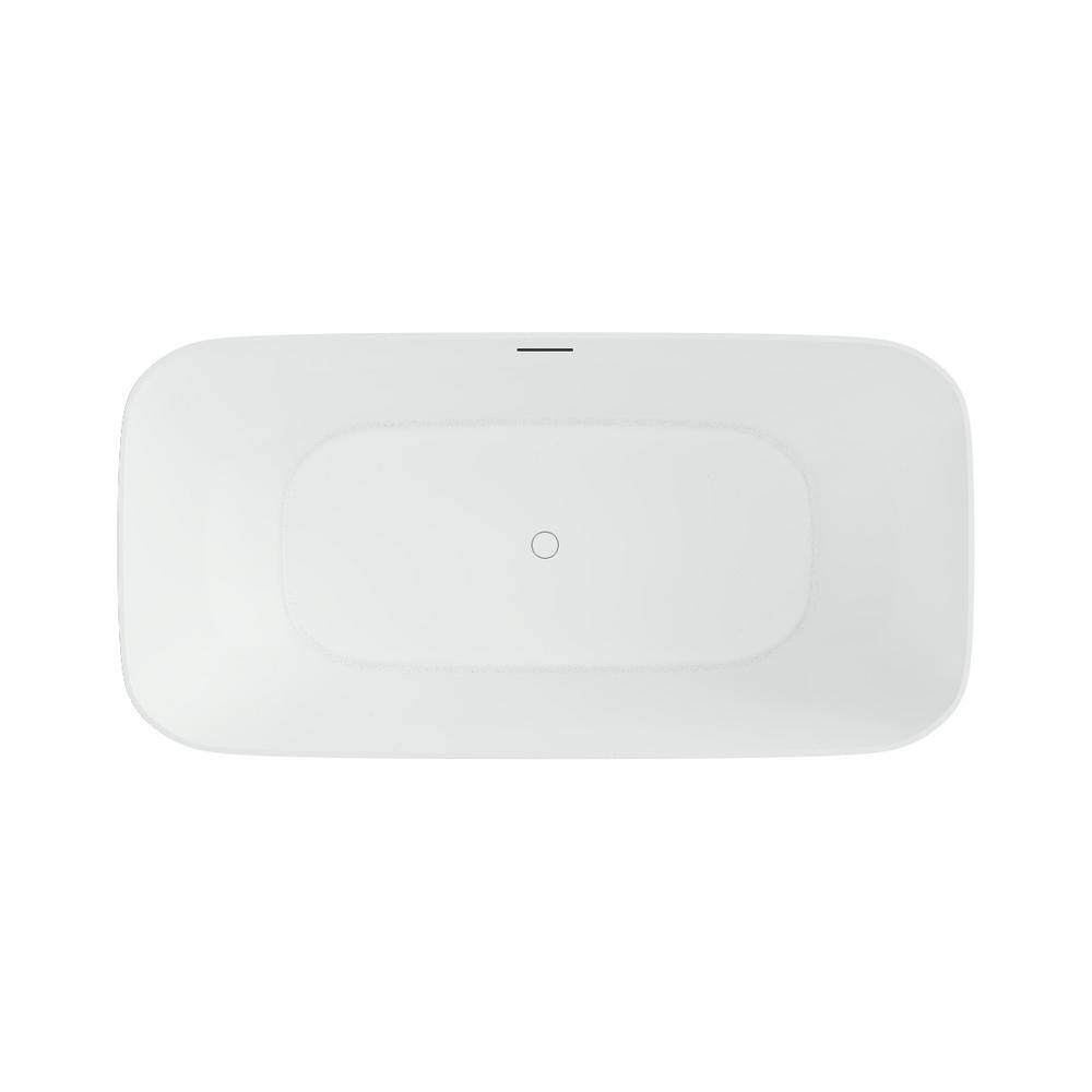 Mina 59.1'' White Acrylic Freestanding Soaking Bathtub