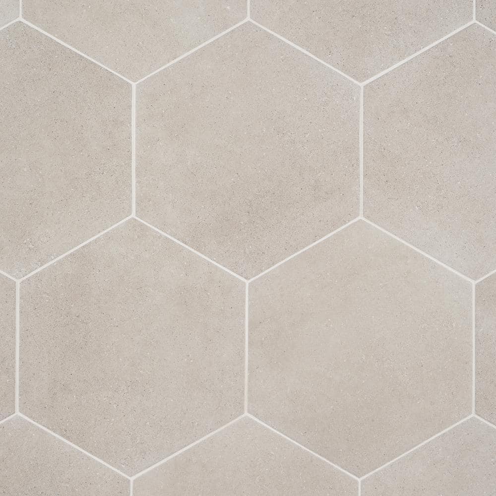 Taupe Matte Hexagonal Porcelain Floor and Wall Tile