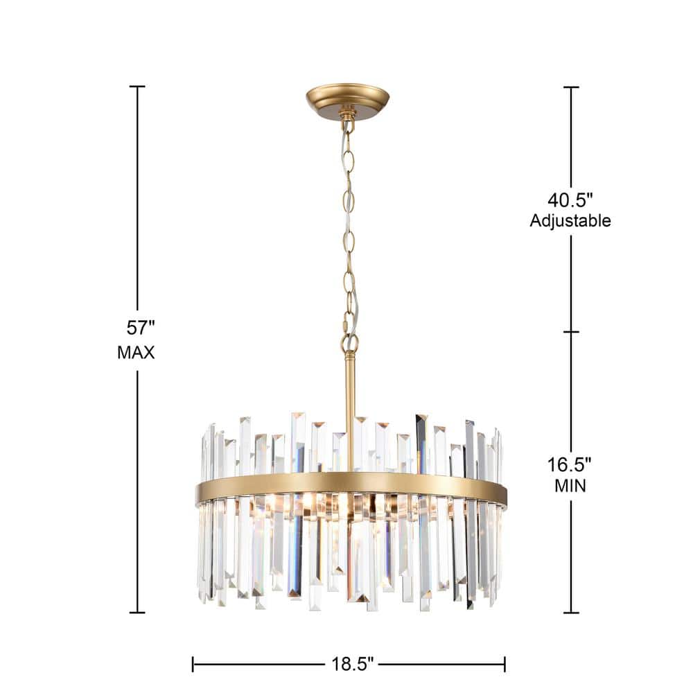 Casandra 5-Light Bronze Crystal Drum Chandelier