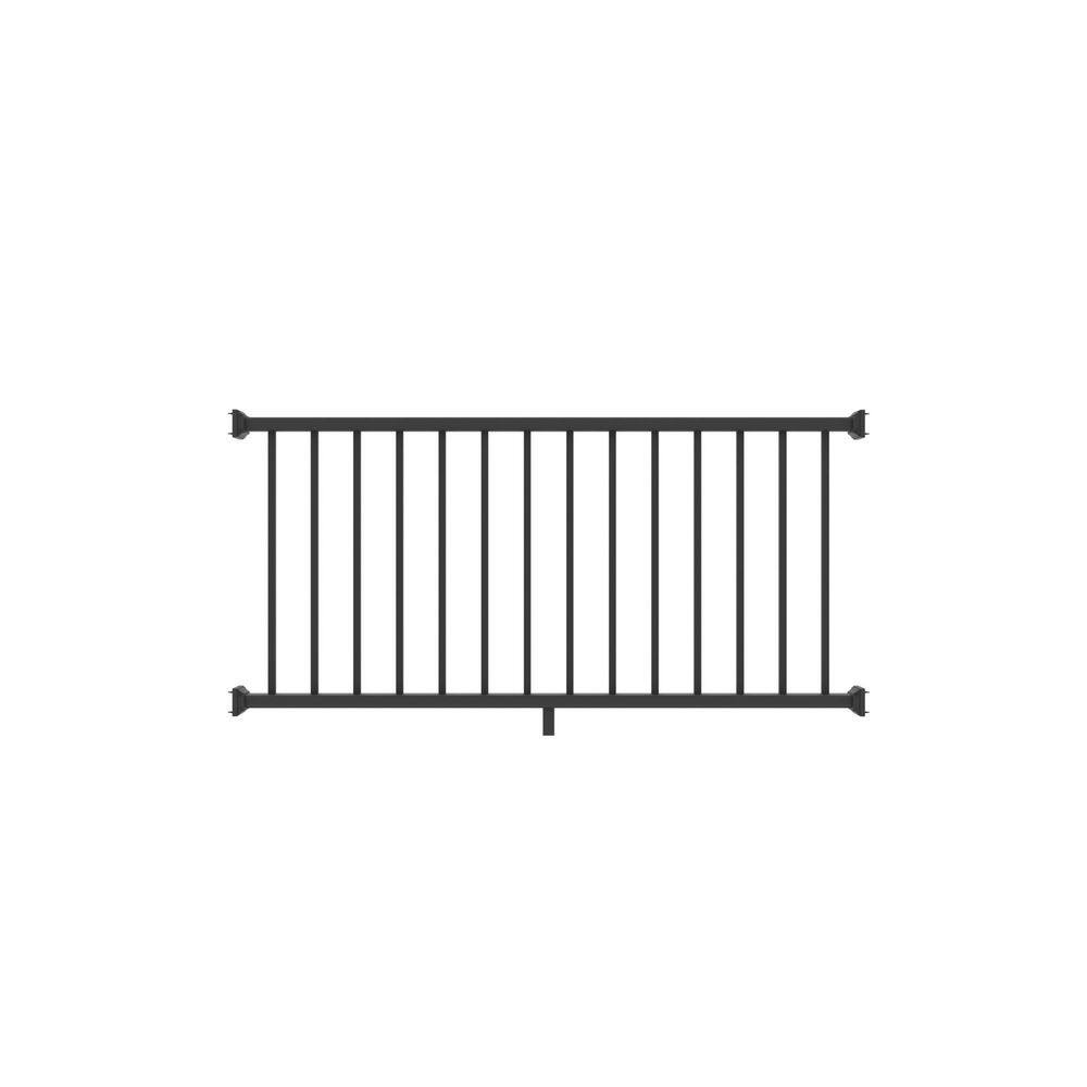 Deckorators 6 ft. x 36 in. Black PVC Composite Horizontal Deck Railing ...