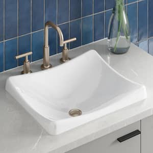 DemiLav Wading Pool Cast Iron Vessel Sink in White