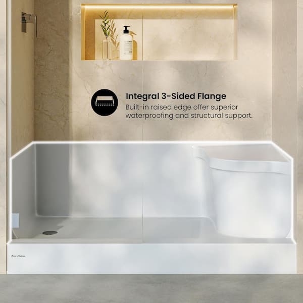 Swiss Madison Aquatique 60 in. L x 32 in. W Single Alcove Shower