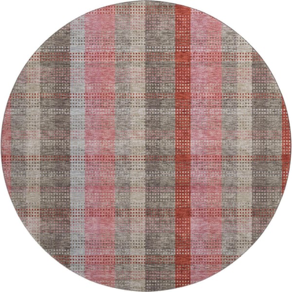 Addison Rugs Mayfield Premium Machine Washable Abstract AMF966 Red 8 ft. x 8 ft. Round Rug
