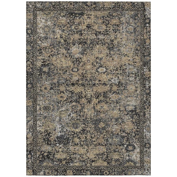 Chantille Machine Washable Indoor/Outdoor Abstract ACN3175 Black 5 ft. x 7 ft. 6 in. Area Rug