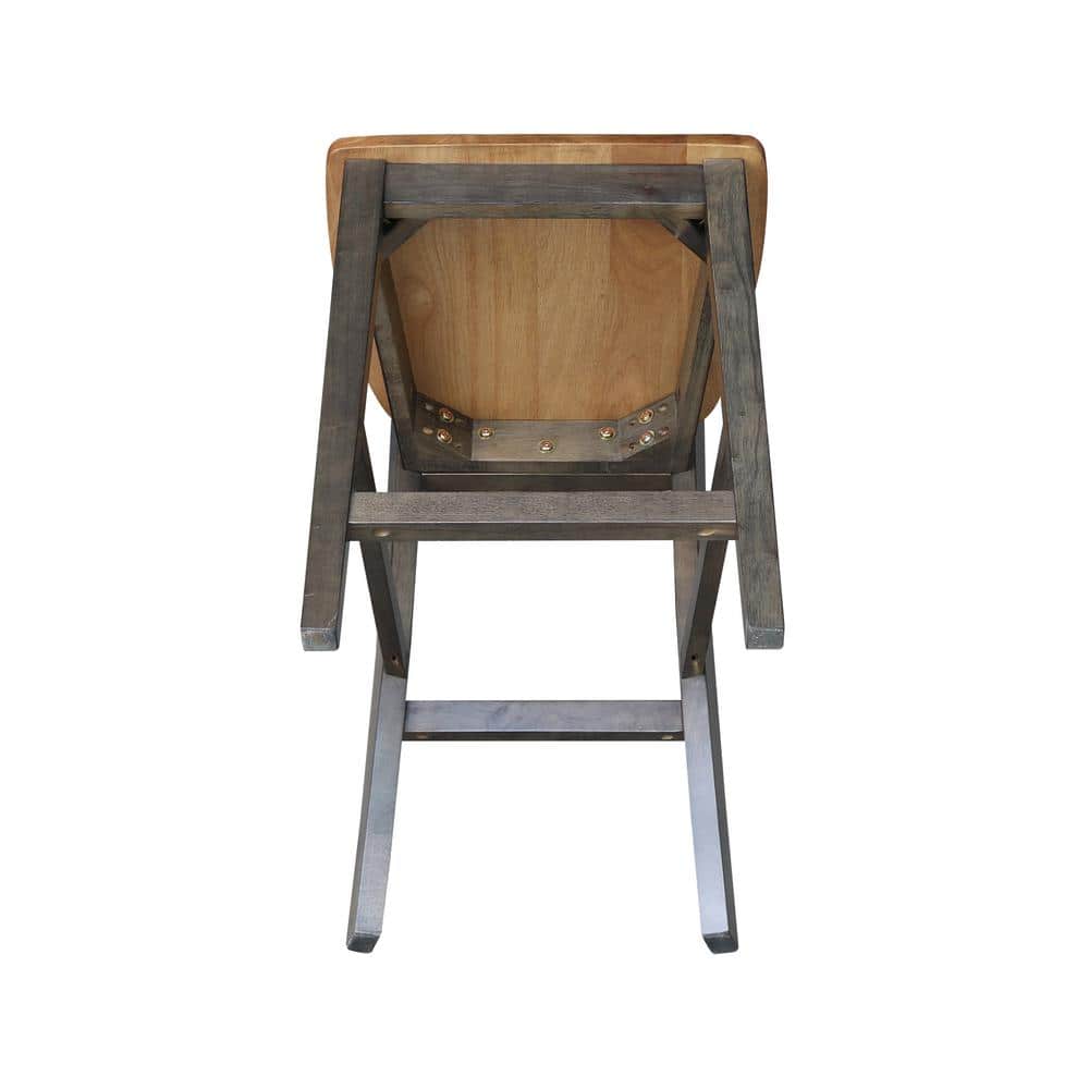 San Remo 24" Solid Wood Counterheight Stool in Hickory/Washed Coal