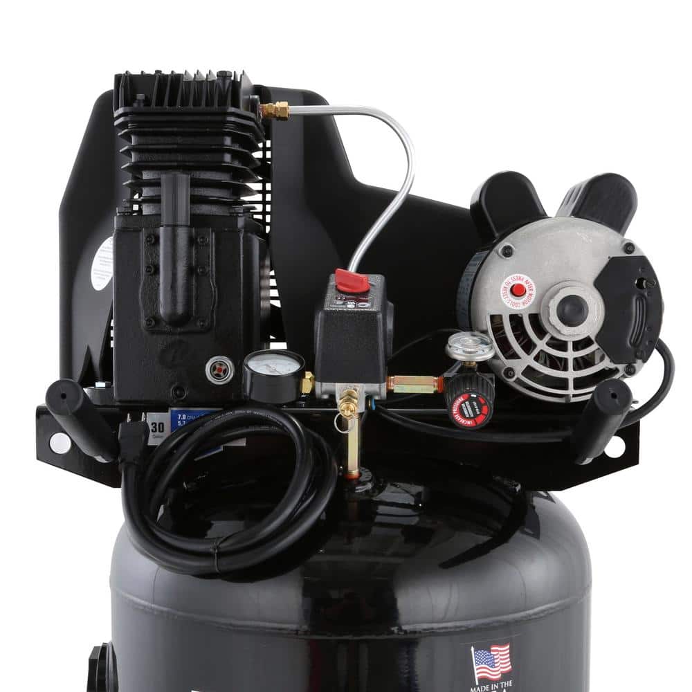 Industrial Black 30-Gallon Portable Vertical Electric Air Compressor