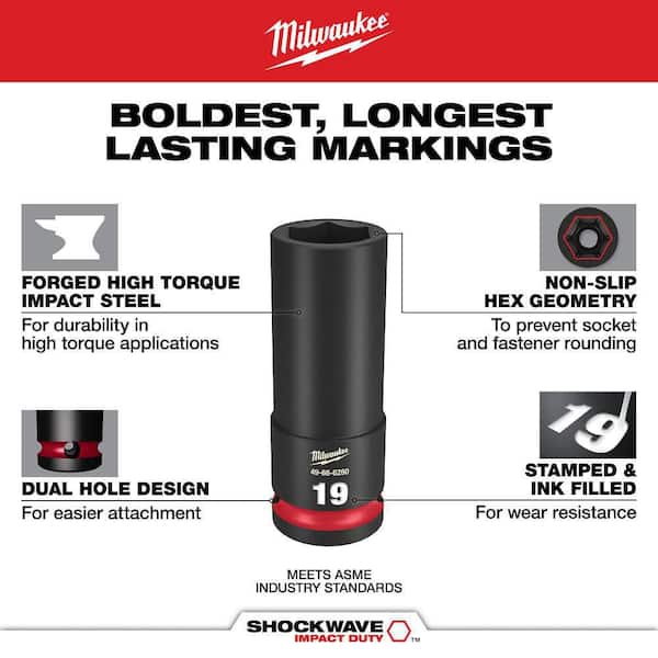Milwaukee SHOCKWAVE Impact-Duty 1/2 in. Drive Metric Deep Well