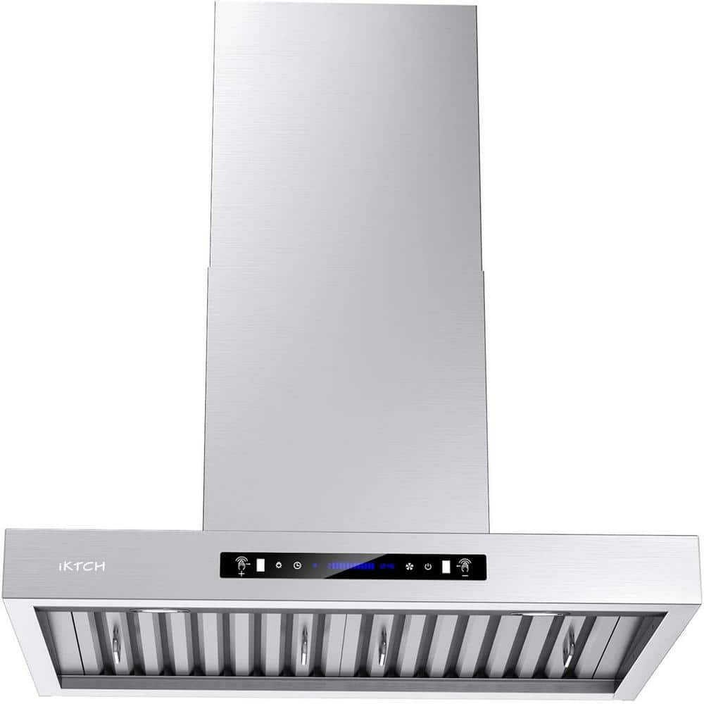 iKTCH 36 in. Wall Mount with LED Light Range Hood in Stainless Steel with  Gesture Sensing and Touch Control Switch Panel IKP01-36 - The Home Depot