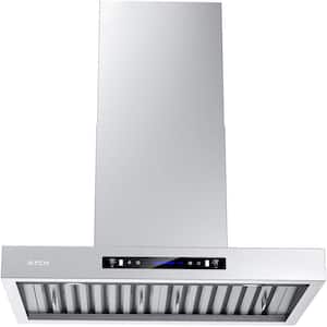 36 in. Wall Mount with LED Light Range Hood in Stainless Steel with Gesture Sensing and Touch Control Switch Panel