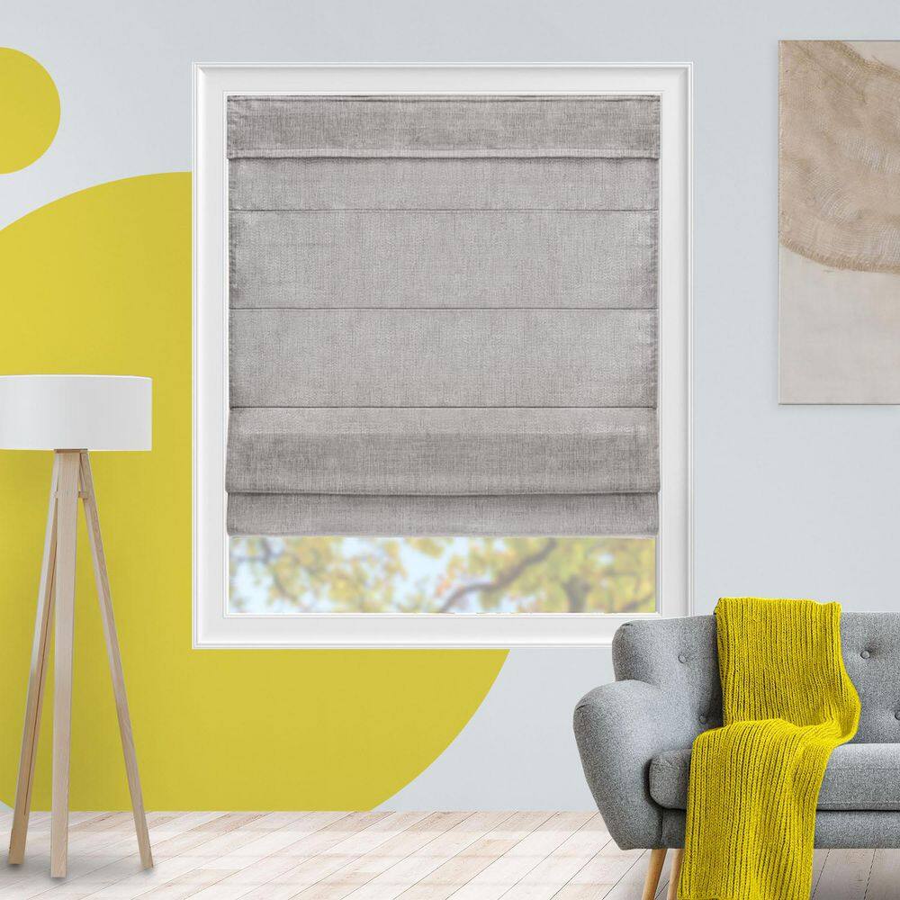 Burton Denim Light Filtering Cordless Polyester Roman Shades 34 in. W x 64 in. L price history on PriceWatchPro