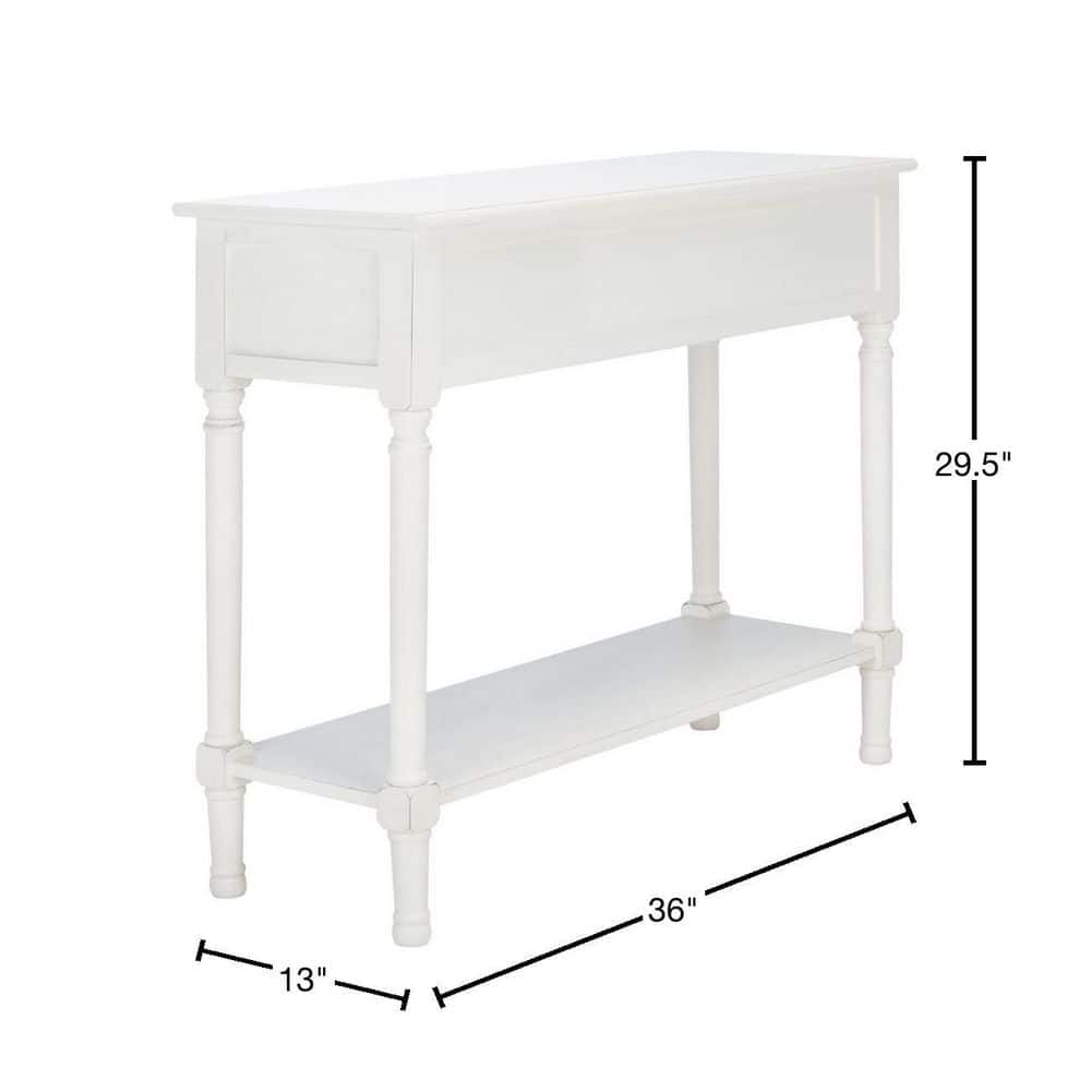 Tate Modern Farmhouse 40" White Wood & Metal Console Table with Storage