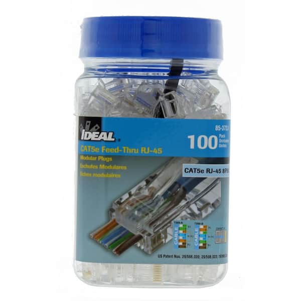 IDEAL RJ-45 Cat 5e Data Plugs with Strain Relief Boots (15 per Pack) 85-379  - The Home Depot