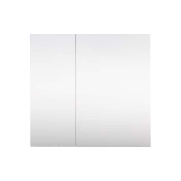 Combo 32 in. W x 30 in. H Rectangular Recess/Surface Mount Frameless Medicine Cabinet with Mirror, Soft Close Door