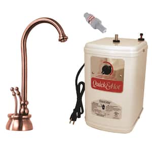 10-3/8 in. Docalorah 2-Handle Hot and Cold Water Dispenser Faucet with Instant Hot Water Tank, Antique Copper