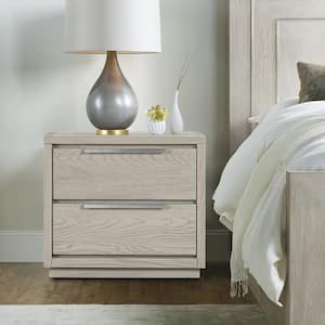 Abbey 2-Drawer Grey Wood Nightstand (21 in. H x 17 in. W x 24 in. D)