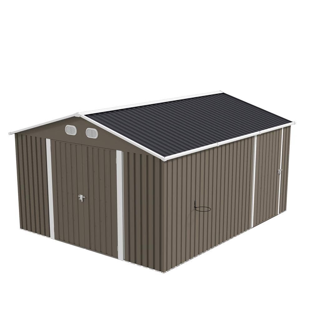 10 ft. x 12 ft. White Metal Outdoor Storage Shed with Lockable Door for Backyard Tools price history on PriceWatchPro