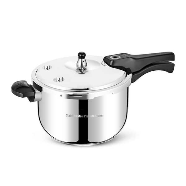 10.57 qt. Stainless Steel Pressure Cooker Heavy Duty Multi Safety System Induction Gas Electric Ceramic Compatible