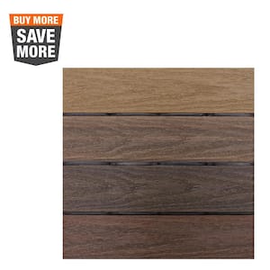 UltraShield Naturale 1 ft. x 1 ft. Quick Deck Outdoor Composite Deck Tile in Mixed Brown (10 sq. ft. per Box)