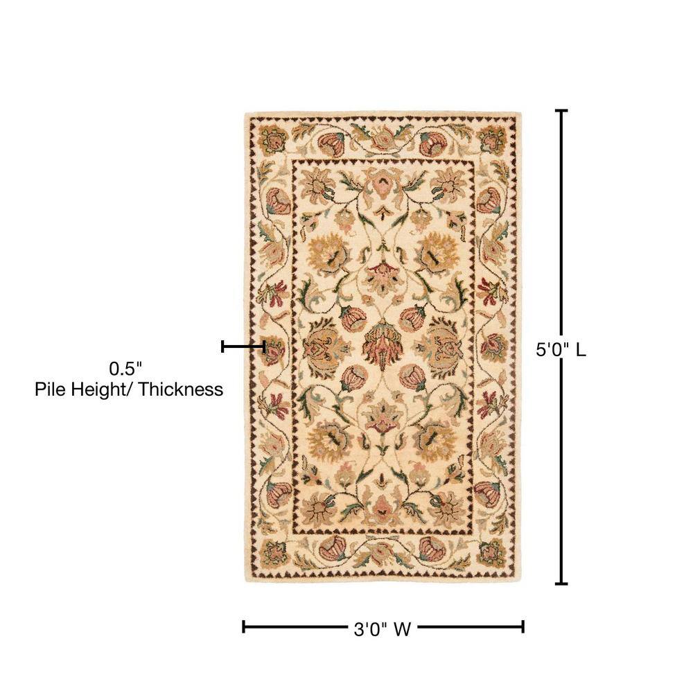 Ivory Rectangular Hand-Tufted Wool Area Rug