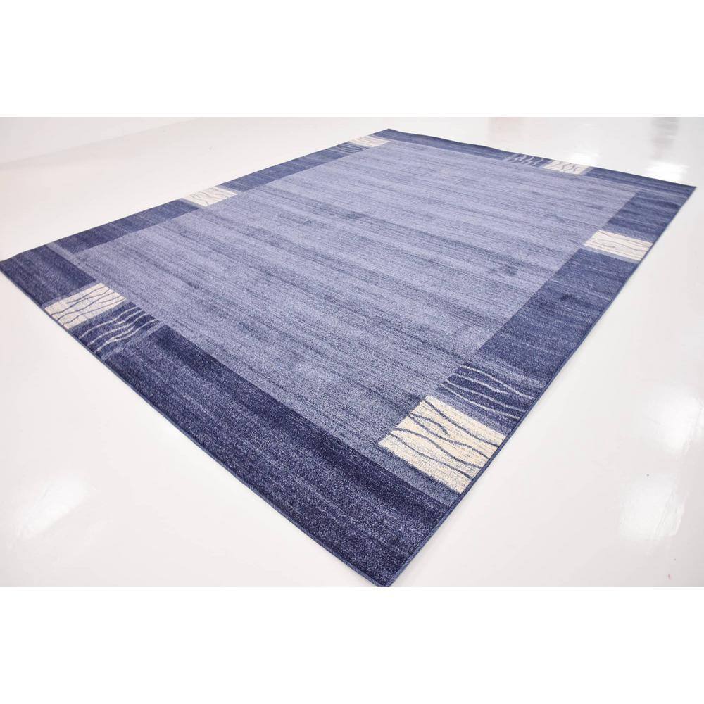 Light Blue Geometric Tufted Synthetic 9' x 12' Area Rug