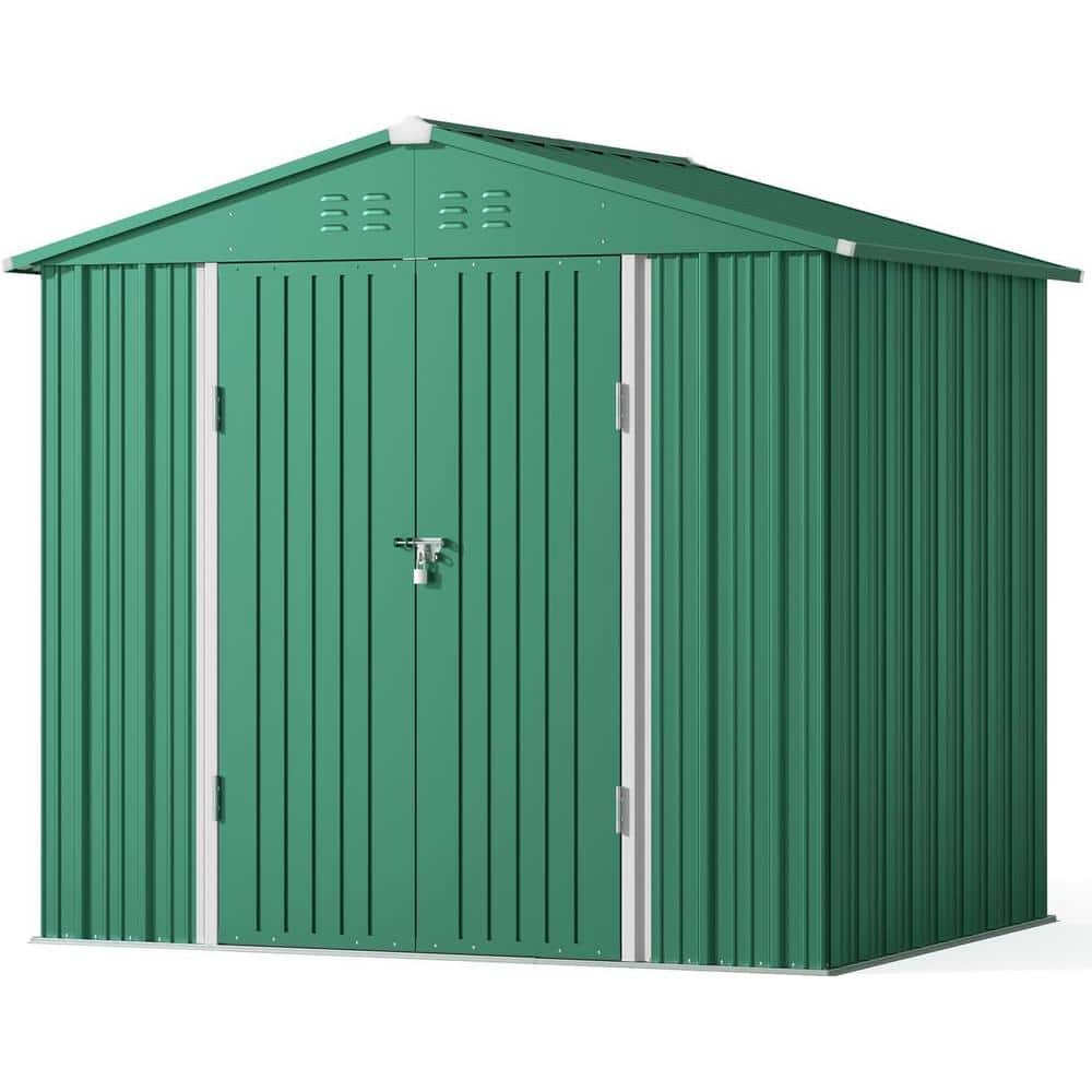6 ft. W x 4 ft. D Outdoor Storage Metal Shed for Backyard Outdoor, Green  ( 25  sq. ft.) price history on PriceWatchPro