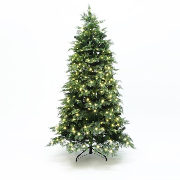 6 ft. PreLit Green Artificial Christmas Tree with Metal Stand