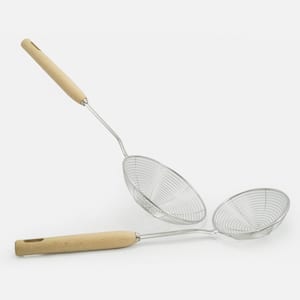 4.5 in. Stainless Steel Strainer with Wooden Handle