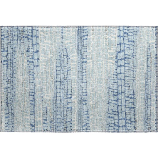 Mayfield Premium Machine Washable Abstract AMF2540 Sky 2 ft. x 3 ft. Accent Rug