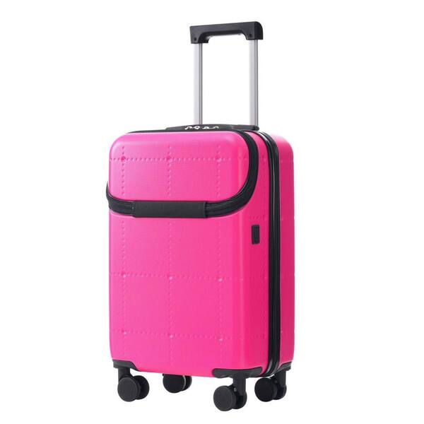INNOBULE 5 Pieces Luggage Set Pink ABS Plastic Hardside w/ Spinner
